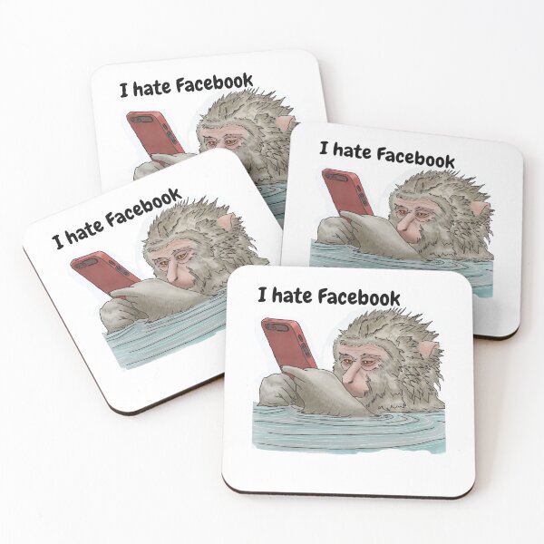 Item preview, I Hate Facebook - Monkey on Phone Taking a Bath designed and sold by BunnyBizarre.