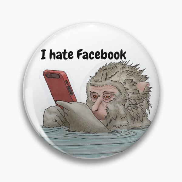 Item preview, I Hate Facebook - Monkey on Phone Taking a Bath designed and sold by BunnyBizarre.