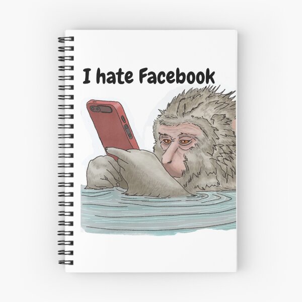 Item preview, I Hate Facebook - Monkey on Phone Taking a Bath designed and sold by BunnyBizarre.