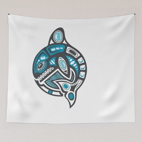 Item preview, Orca Shamanic Animal Emblem - Grey Blue designed and sold by Quire.