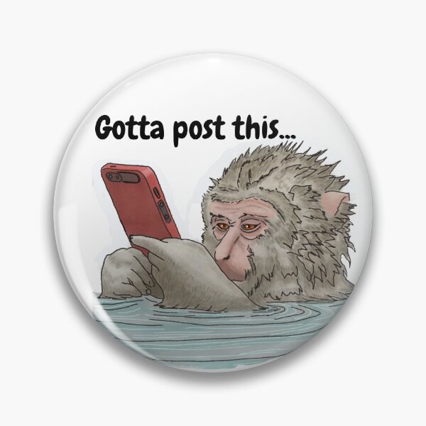 Item preview, Gotta Post This - Monkey on Phone Taking a Bath designed and sold by BunnyBizarre.