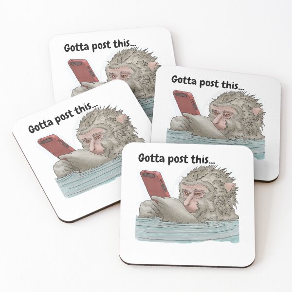Item preview, Gotta Post This - Monkey on Phone Taking a Bath designed and sold by BunnyBizarre.
