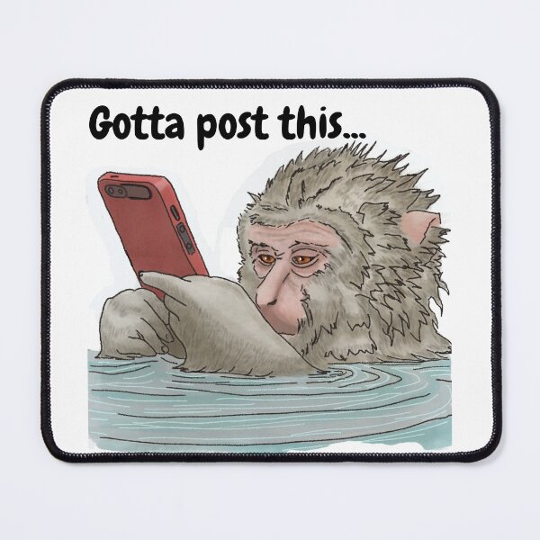 Item preview, Gotta Post This - Monkey on Phone Taking a Bath designed and sold by BunnyBizarre.
