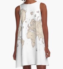 Old world map A-Line Dress