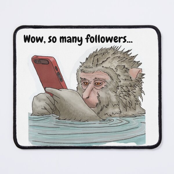 Item preview, Wow Many Followers - Monkey on Phone Taking a Bath designed and sold by BunnyBizarre.