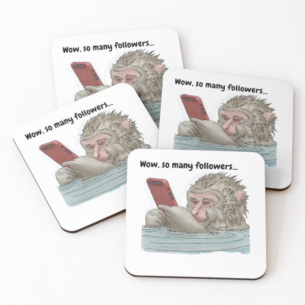 Item preview, Wow Many Followers - Monkey on Phone Taking a Bath designed and sold by BunnyBizarre.
