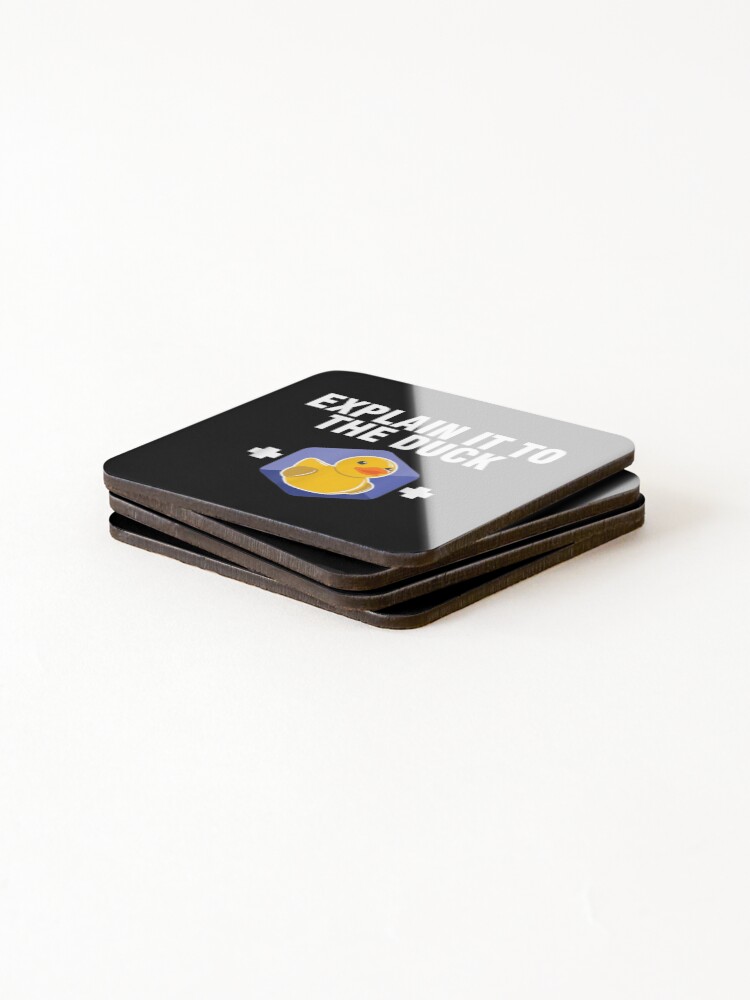 Thumbnail 4 of 5, Coasters (Set of 4), Explain Duck Debug Computer Programming Gifts designed and sold by paudels.