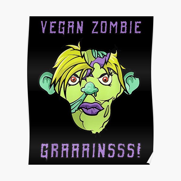 Vegan Zombie Grains Halloween Gift Poster