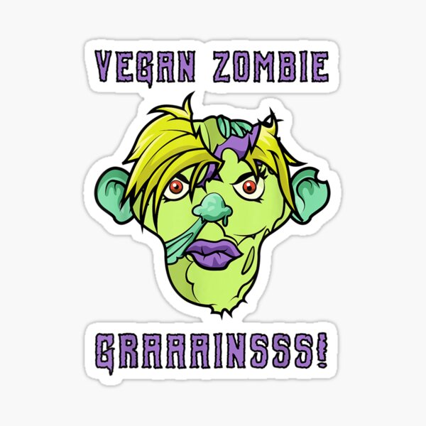 Vegan Zombie Grains Halloween Gift Sticker