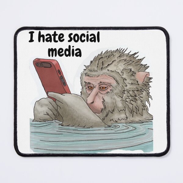 Item preview, I Hate Social Media - Monkey on Phone Taking a Bath designed and sold by BunnyBizarre.