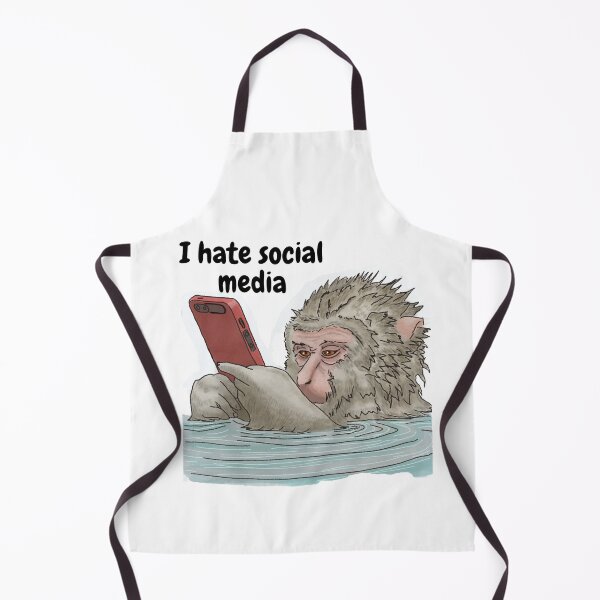 Item preview, I Hate Social Media - Monkey on Phone Taking a Bath designed and sold by BunnyBizarre.