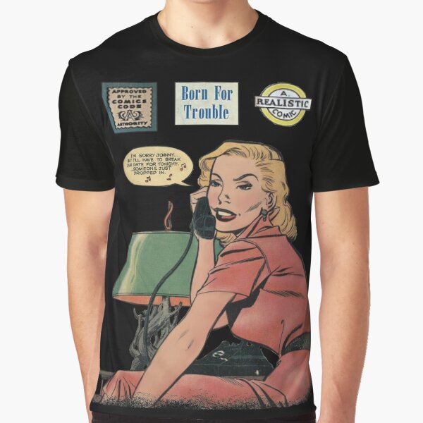 Blonde Woman On Phone Vintage Romance Comic Book And Romance Slogan Graphic T-Shirt