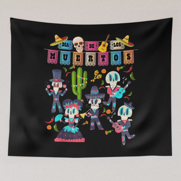 Item preview,  Mexican Papel Picado Banner Dia Los Muertos Figures designed and sold by bessiey23.
