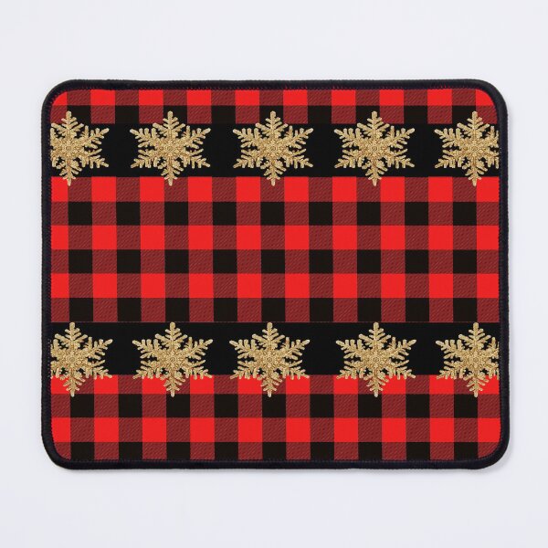 Item preview, Christmas Gold Snowflake & Red  Buffalo Plaid  designed and sold by Tamas Das.