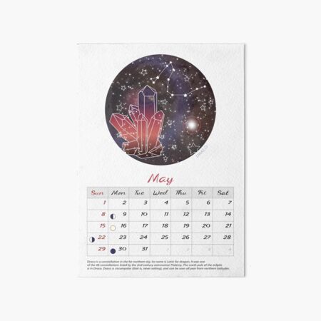 moon calendar art board prints redbubble