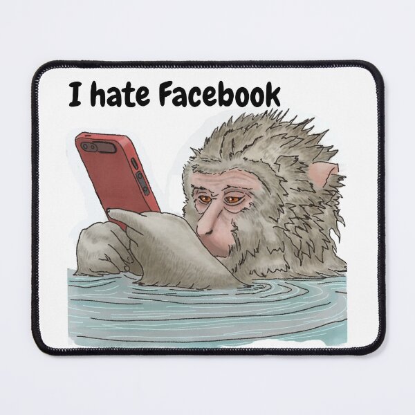 Item preview, I Hate Facebook - Monkey on Phone Taking a Bath designed and sold by BunnyBizarre.