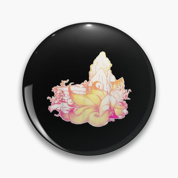 Item preview,  Nine Tailed Fox Traditional Japanese Painting Style Hot Pink designed and sold by paudels.