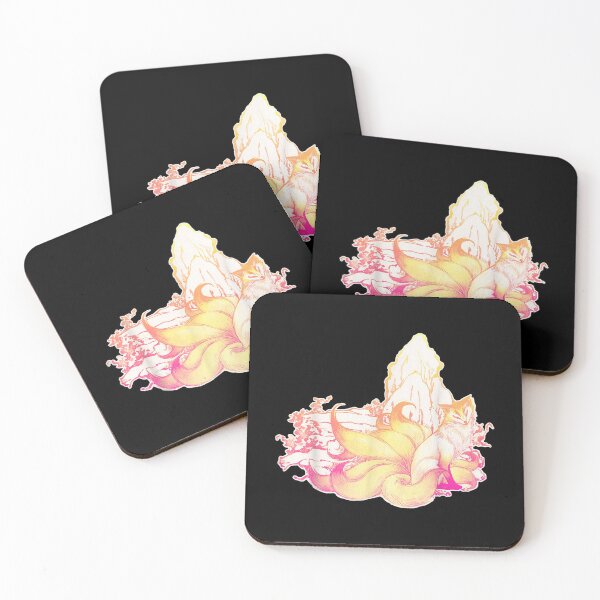 Item preview,  Nine Tailed Fox Traditional Japanese Painting Style Hot Pink designed and sold by paudels.
