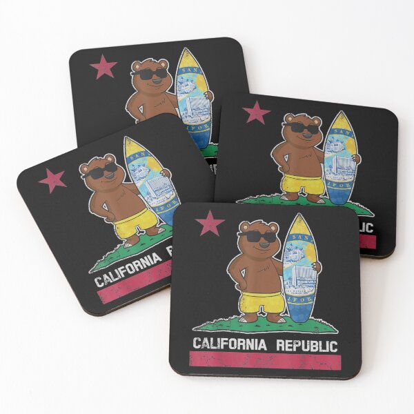Item preview,  Santa Ana California Republic Flag Surfer Bear designed and sold by bessiey23.