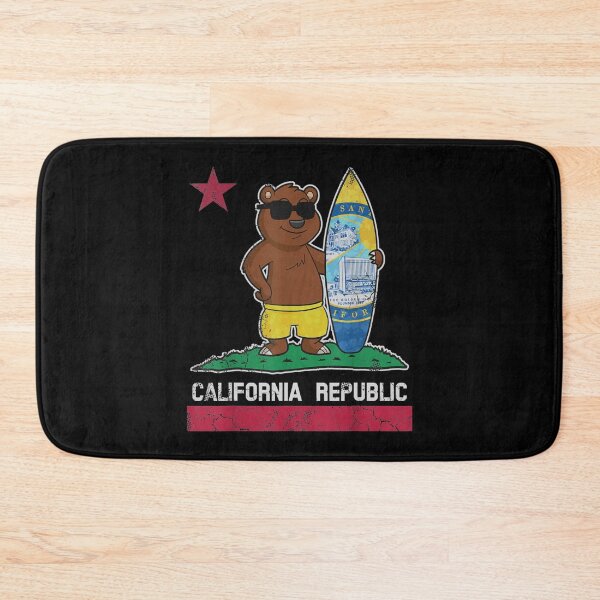Item preview,  Santa Ana California Republic Flag Surfer Bear designed and sold by bessiey23.