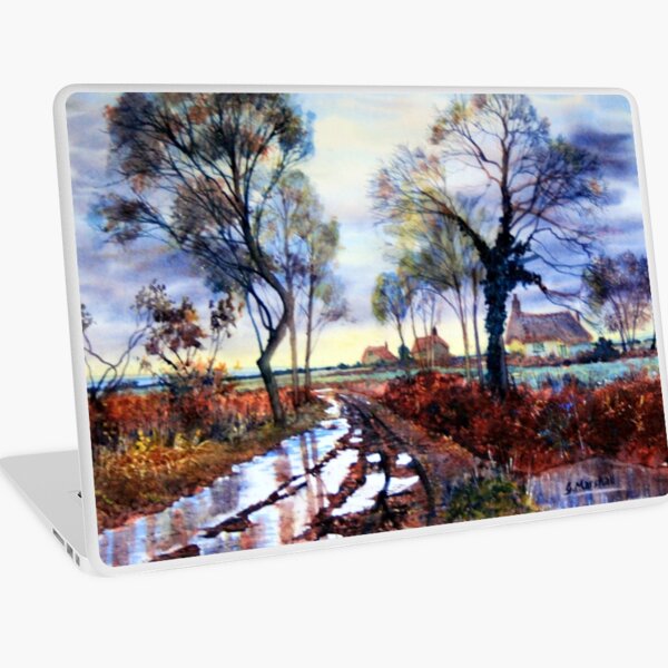 A Wet Roadside Laptop Skin