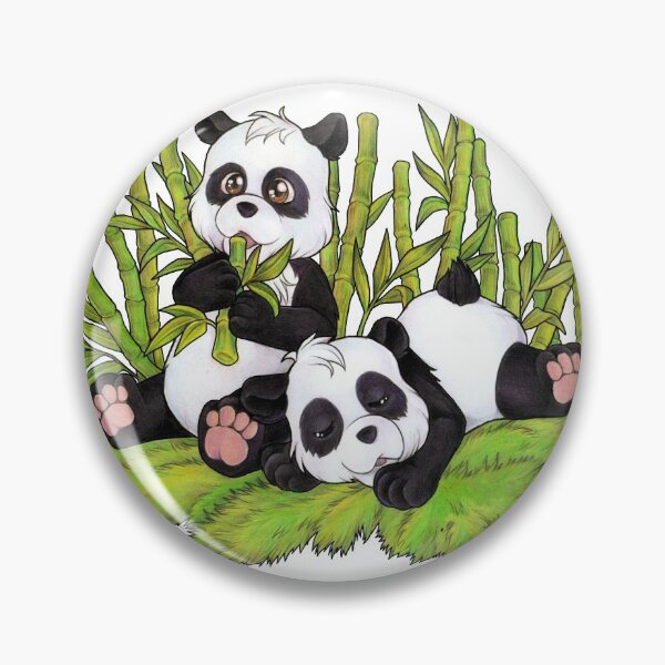 Item preview, Cute pandas in the bamboo forest designed and sold by ZadzeneaArt.