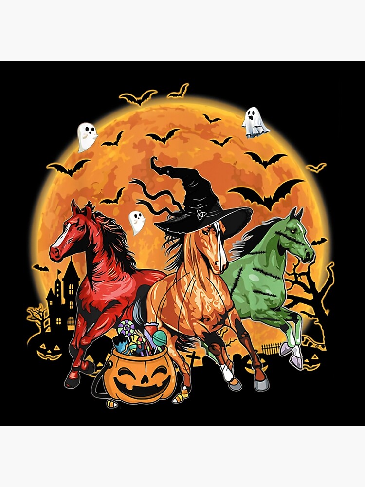 "Horse Halloween Horse Witch Horse Zombie Horse Moon" Poster for Sale by Holvasterlund Redbubble