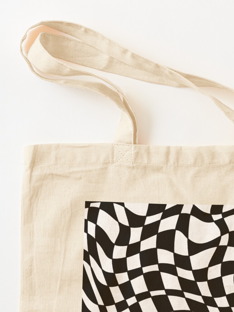 Checkered Shoulder Bag, Bag Cotton Checkered, Checkered Tote Bag