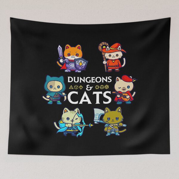 Item preview, Dungeons and Cats RPG D20 Dice Nerdy Fantasy Gamer Cat Gift designed and sold by PhuongTran909.