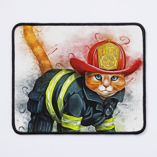 Item preview, Fireman Cat Art designed and sold by MitchellAK.