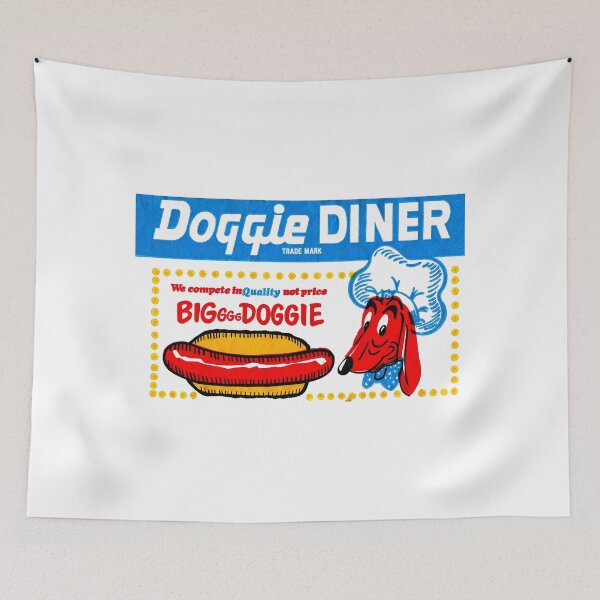 Item preview, HOT DOGS - DOGGIE DINER ADVERT designed and sold by ThrowbackAds.