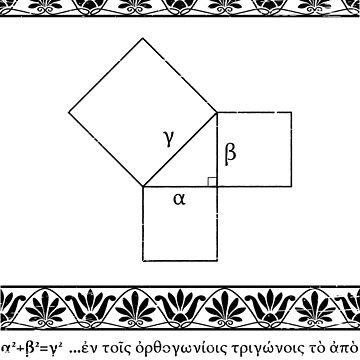 Artwork thumbnail, The Pythagorean Theorem in Ancient Greek by Happy Puppy Print On Demand