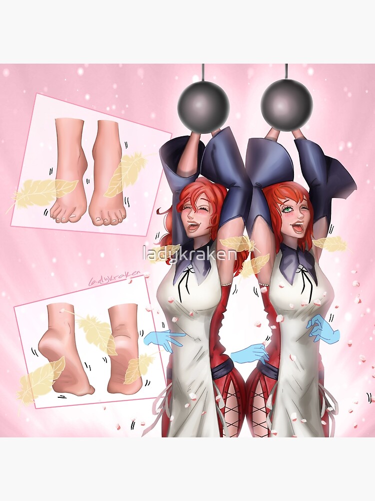 "Twin Sisters Tickling Feet 1" Poster by ladykraken Redbubble