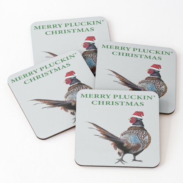 Item preview, Merry plucking Christmas Pheasant - Festive pheasants - game bird-  Christmas Pheasant art - Christmas bird designed and sold by IslesArt.