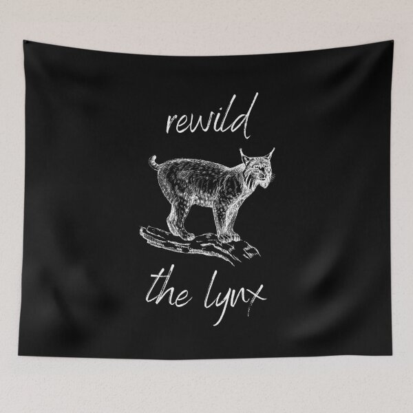 Item preview, Rewild the Lynx Rewilding Conservation (White Text) designed and sold by chloeinca.