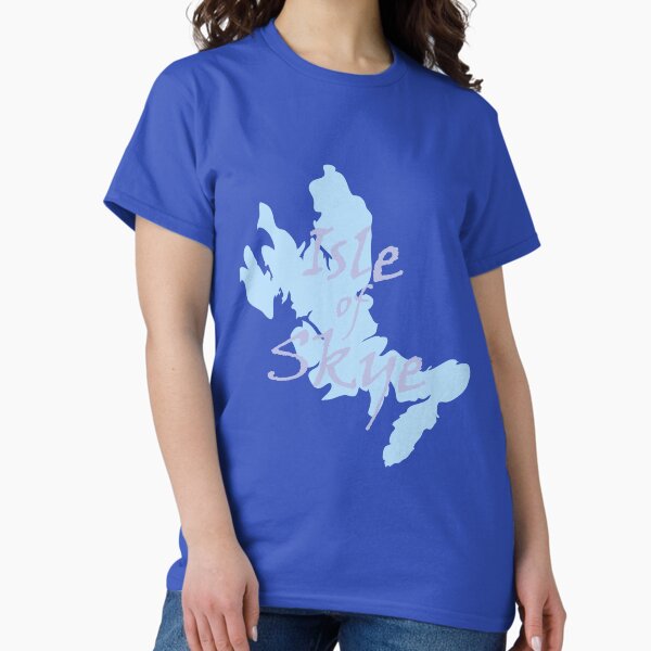 Vista previa del artículo con la obra «Isla de Skye Mapa con texto», diseñado y vendido por skyetshirts.