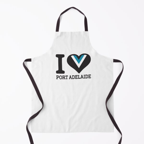 Aperçu de l'œuvre "J'aime Port Adelaide" Vêtements, Marchandises, T-shirts, Leggings, Jupe, Masque, Tablier, Sac écologique créée et vendue par Ink Inc.