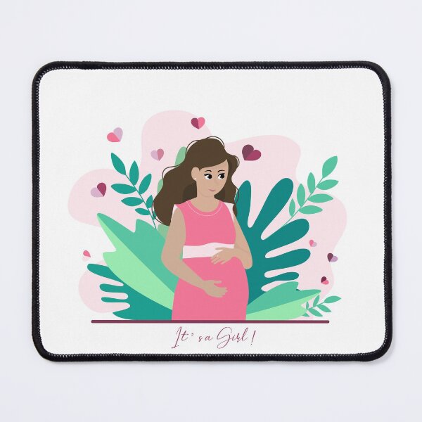 Item preview, it's a girl! Pregnancy announcement illustration designed and sold by Arch4Design.