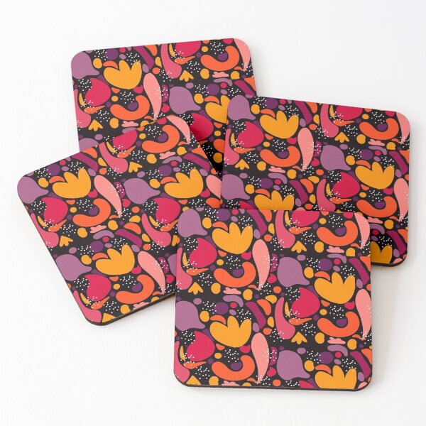 Item preview, Red & Orange acid colours funky abstracted pattern designed and sold by TheArtyApples.