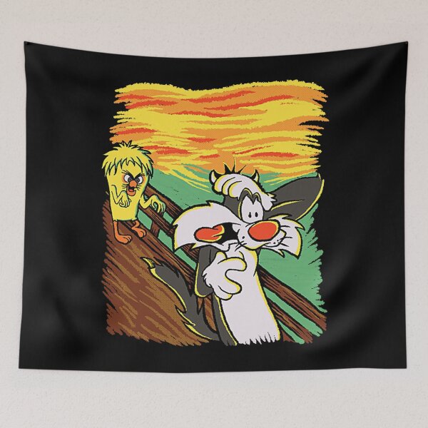 Item preview, SYLVESTER'S SCREAM  funny cartoon painting mashup  designed and sold by Rogerya69.