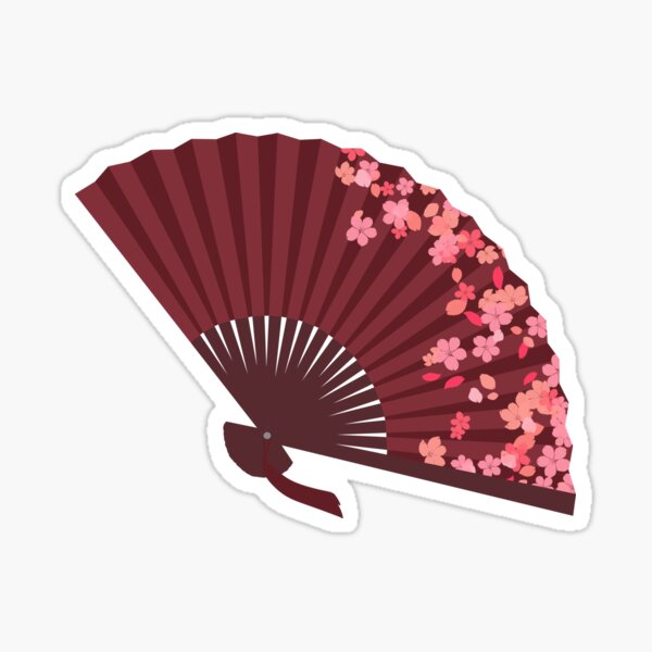 Traditional Chinese Fan - Vine Red Traditional Chinese Fan - Vine Red