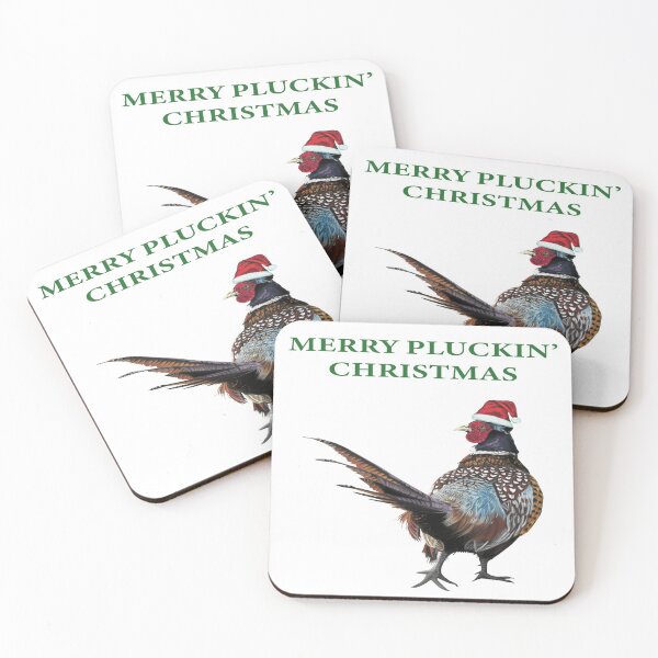 Item preview, Merry plucking Christmas Pheasant - Festive pheasants - game bird-  Christmas Pheasant art - Christmas bird designed and sold by IslesArt.