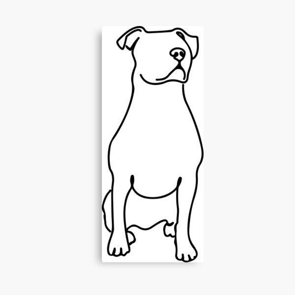 Item preview, Pitbull Sit Position One Line Art Print. Printable Black and White Modern Pittie Pet Doodle Wall Decor. Minimalist Dog Drawing Illustration designed and sold by Namito.