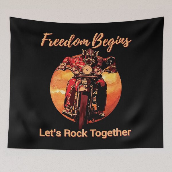 Item preview, Freedom begins, Let’s rock together,Freedom you can feel, vintage motorcycle designed and sold by Lekrock.