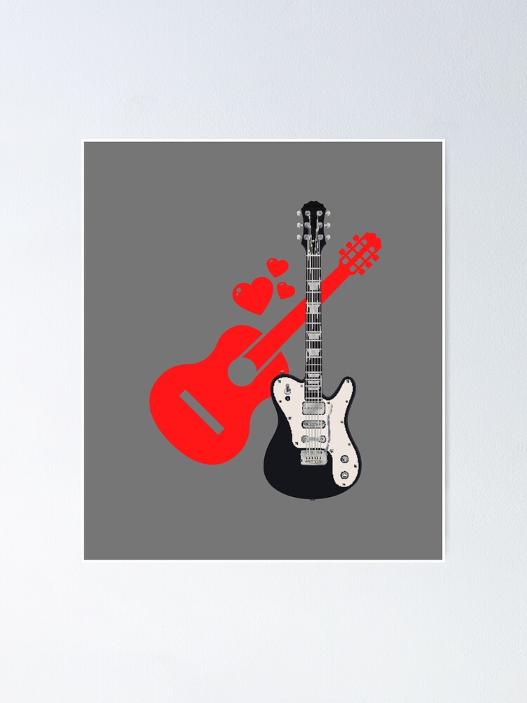 I Love Guitars - Acoustic Guitar and Electric Guitar