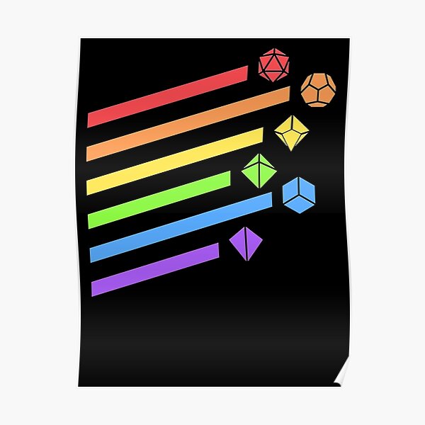 Rainbow Dice Set Tabletop RPG Gaming Poster
