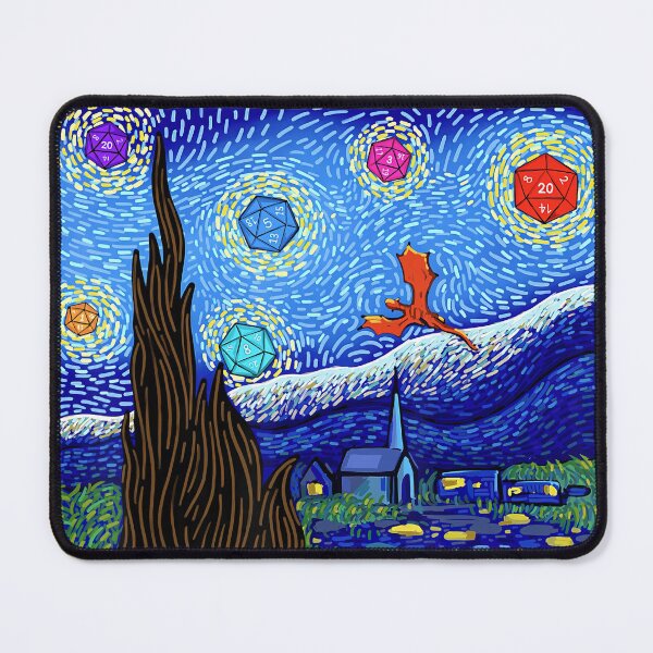 Item preview, Dungeons Shirt, Van Gogh Starry Night D20 Tshirt, Dragons designed and sold by PhuongTran909.