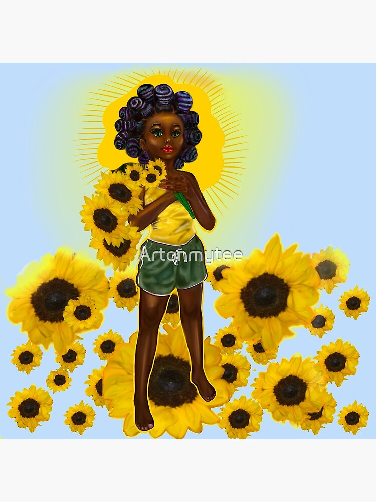 Lámina rígida «Anime Afro anime girasol empuñando una princesa guerrera con  nudos bantú - hermosa chica con cabello afro, ojos marrones y piel morena  oscura» de Artonmytee | Redbubble