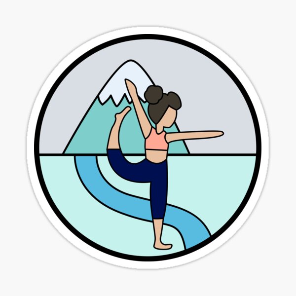 Brunette Yoga Girl Sticker
