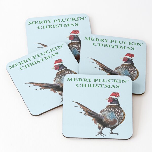 Item preview, Merry plucking Christmas Pheasant - Festive pheasants - game bird-  Christmas Pheasant art - Christmas bird designed and sold by IslesArt.